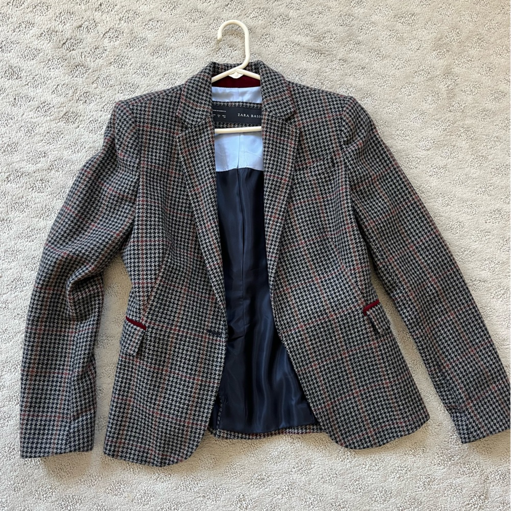 Houndstooth Zara Wool Blazer